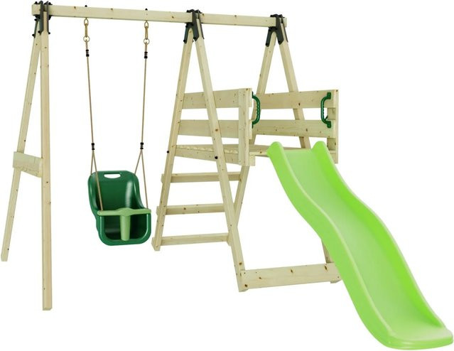 OutdoorToys Holzschaukel Hortensie in Grün inklusive Babyschaukel - Bild 1