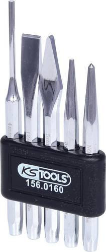 KS Tools Durchtreiber-, Meißel- und Körner-Satz, 5-teilig, Chrom-Vanadium-Stahl, Silber - Bild 1