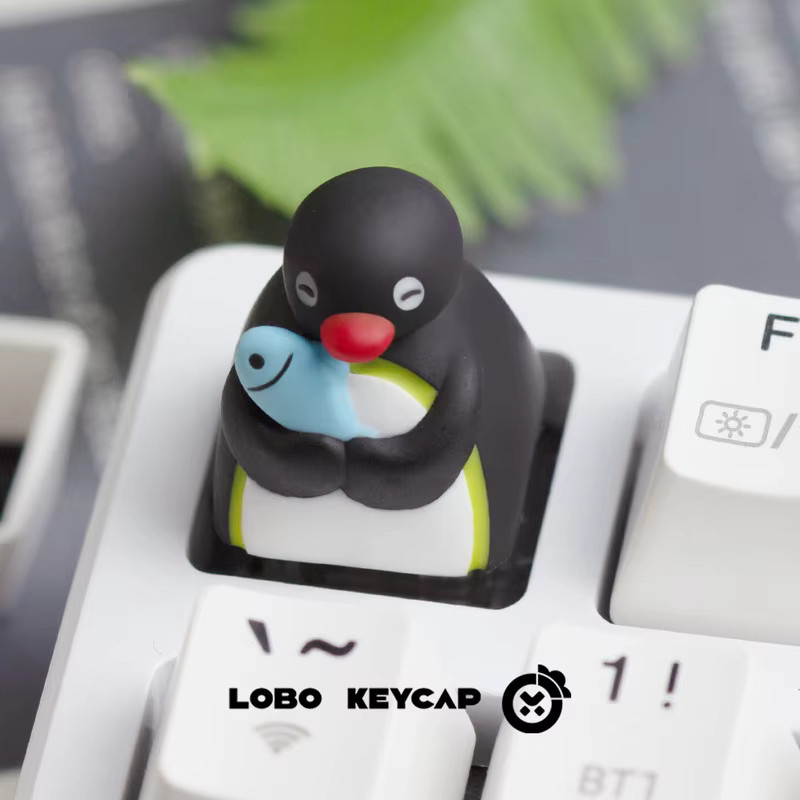 52TOYS Anime Pinguin Mechanische Tastatur Keycaps aus Harz in Schwarz mit verschiedenen Ausdrücken - Bild 2