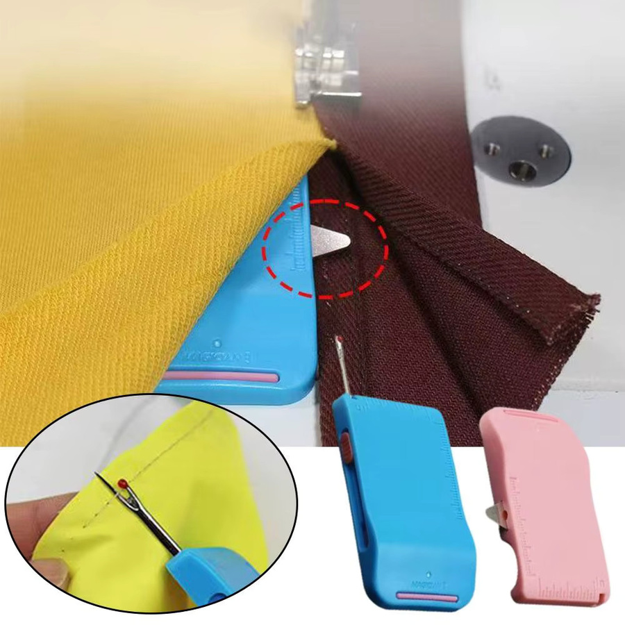 Verstellbare magnetische Nähführung mit integriertem Nahttrenner und Messfunktion in Pink aus Kunststoff - Bild 3