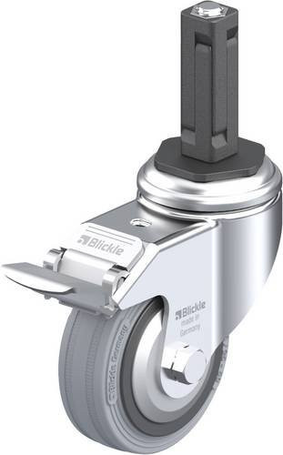 Blickle Lenkrolle LKRA-VPA 80K-11-FI-FA-EV12 mit Feststeller, Rad-Durchmesser: 80 mm, Tragfähigkeit: 80 kg, verzinkt, grau/schwarz/silber - Bild 1