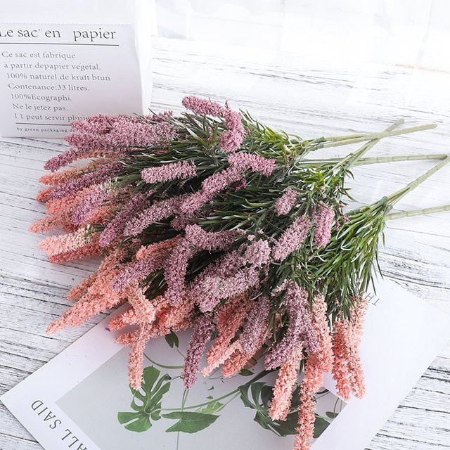 2er-Set Kahaul Lavendel-Blumenstrauß aus Schaumstoff in Lila und Braun für Tischdekoration, Hochzeit und Garten - Bild 1