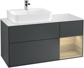 V&B Waschtischunterschrank Finion in Mattblau lackiert, Breite: 120 cm, Tiefe: 50,1 cm, Höhe: 50,1 cm - Bild 1