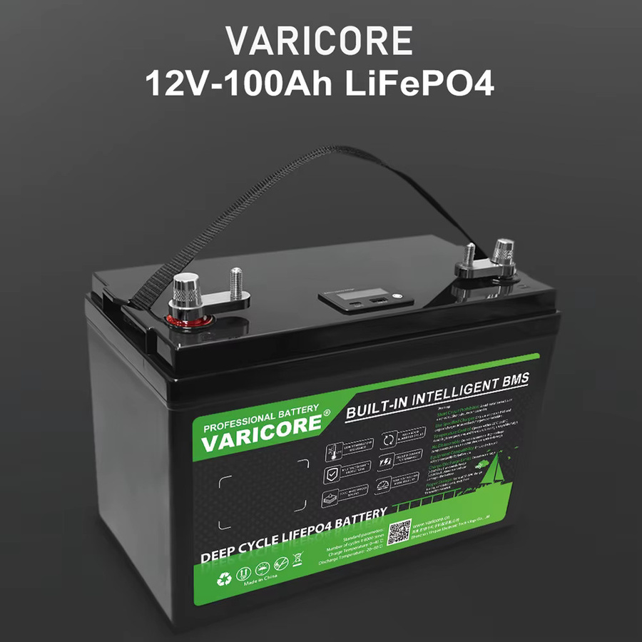 VariCore LiFePO4 Batterie 12V/12,8V 100Ah in Schwarz für EV Energiespeicher, Golfcarts, Wohnmobile, Offroad, Solar und Wind - Bild 5