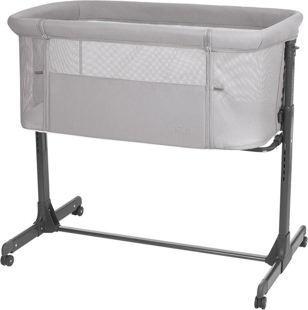 Kikkaboo Beistellbett Noah verstellbar mit Anti-Reflux-Funktion und Rollen in Grau/Schwarz - Bild 1