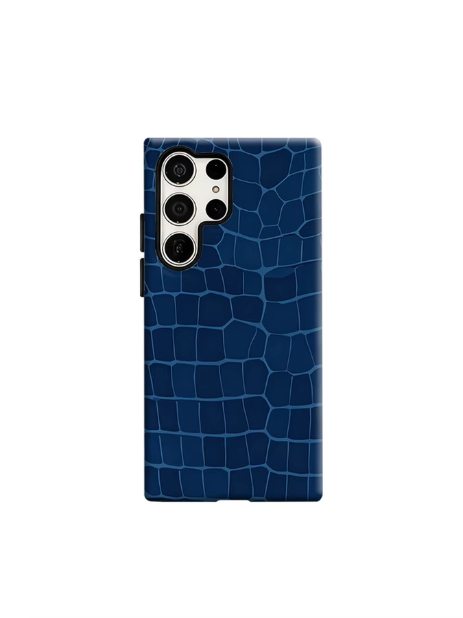 Stoßfeste Samsung Handyhülle in Tiefblau mit Kroko-Textur für Galaxy S26 S25 S24 S23 Ultra Plus - Bild 6