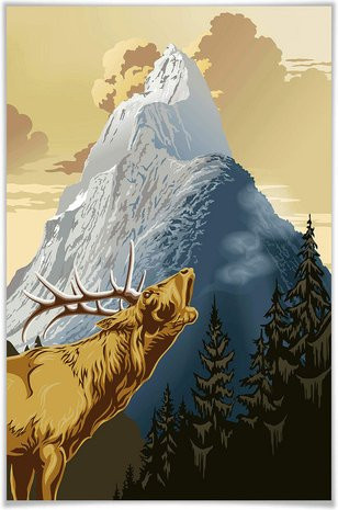 WIZARD+GENIUS XXL Poster Illustration Natur und Tiere in Bunt, Breite: 115 cm, Höhe: 175 cm - Bild 1