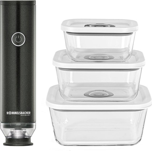 Rommelsbacher Hand-Vakuumierer Starterset VAC 253/S in Anthrazit mit 3 Glasbehältern (350 ml, 670 ml, 1100 ml) - Bild 2