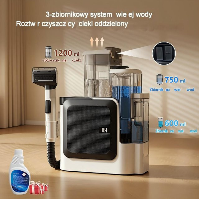 Redroad F1 Heißwasser-Teppichreiniger in Weiß mit 1800W Leistung, 16kPa Saugkraft und 65 °C Heißwasser-Tiefenreinigung für Haustierflecken - Bild 1