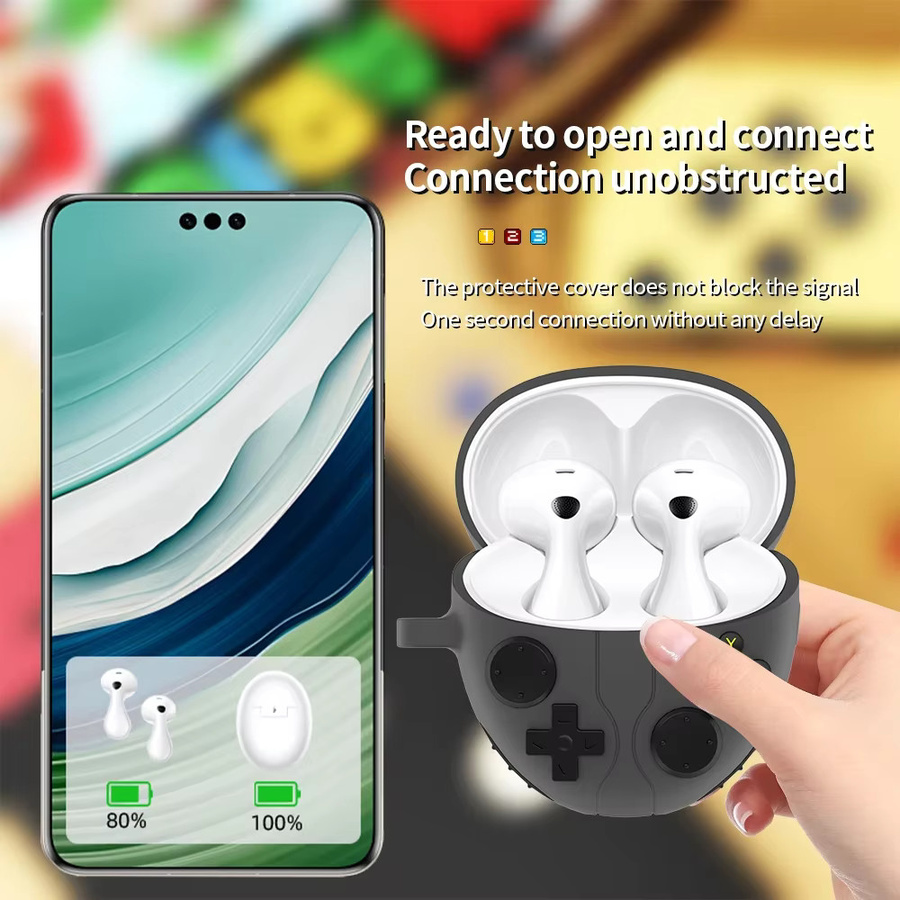 Huawei FreeBuds 6 Silikon Schutzhülle im 3D-Gamepad-Design mit Haken - Bild 5