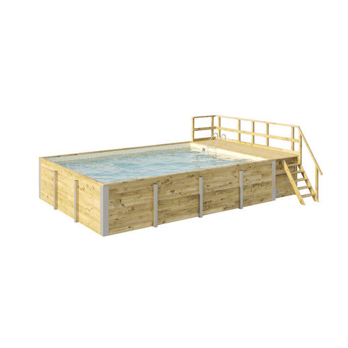 WEKA Massivholzpool 595 Aufstellpool in Sand Mix, B/H/L: 416 x 116 x 644 cm - Bild 2