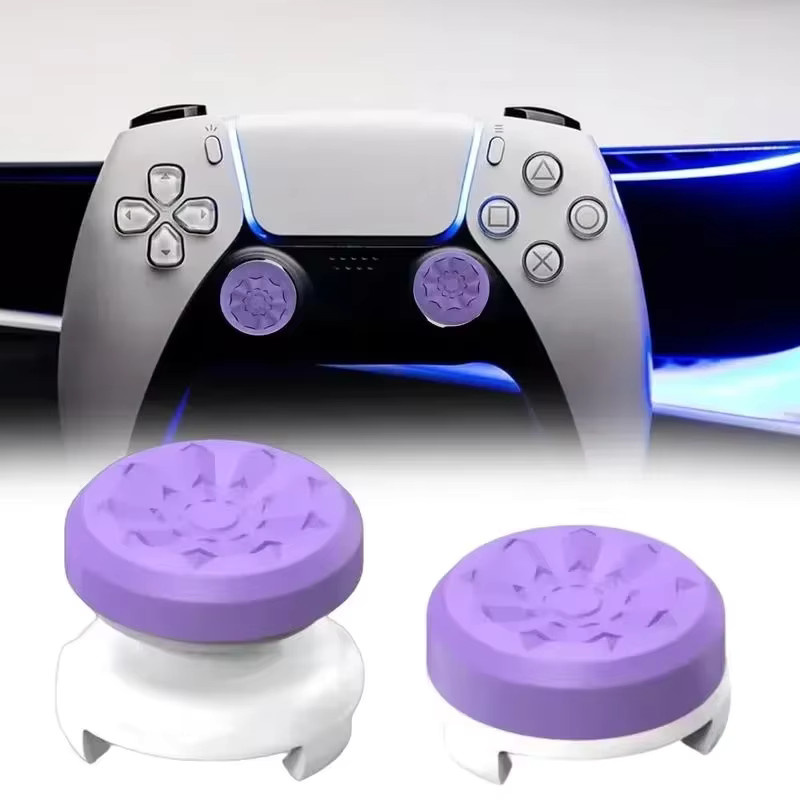 Opansten Silikon-Daumengriffe in Lila für PlayStation P4 und P5, 2 Stück Joystick-Booster-Kappen als Controller-Zubehör - Bild 3