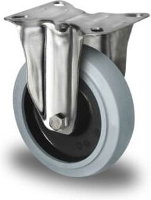 CASCOO Bockrolle Serie R4E2 mit Kugellager aus Edelstahl, Durchmesser: 100 mm, Schwarz/Grau - Bild 1