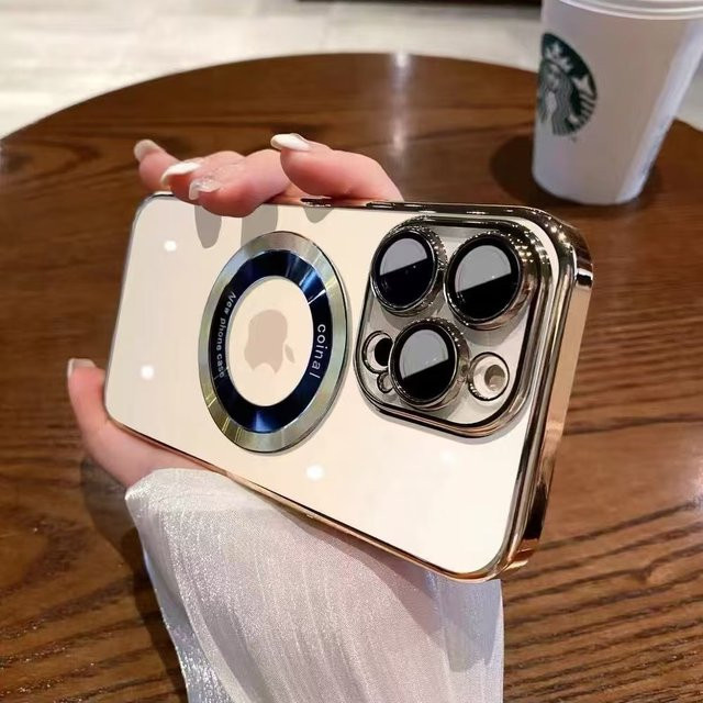 OEING MagSafe-kompatible transparente Schutzhülle für iPhone 11 bis iPhone 17 Pro Max Plus mit Handschlaufe in Silber - Bild 1