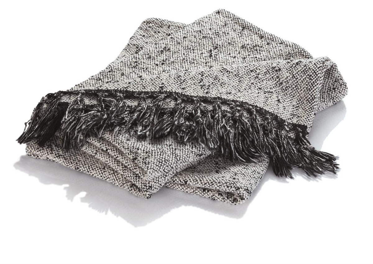 Sympathica Sommer Plaid Heimdecke aus Baumwolle in Salt & Pepper Schwarz-Weiß, B: 130 cm, L: 180 cm - Bild 1
