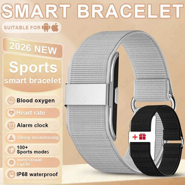 FOXBOX Smart-Armband für Herren in Grau mit Herzfrequenz- und Schlafüberwachung, IP68 wasserdicht und ohne Bildschirm - Bild 1