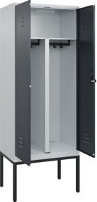 C+P PSA Doppel-Spind Classic PLUS Gestell mit 2 Abteilen, Sicherheits-Drehriegel 7035/7016, H x B x T: 212 x 80 x 50 cm - Bild 1