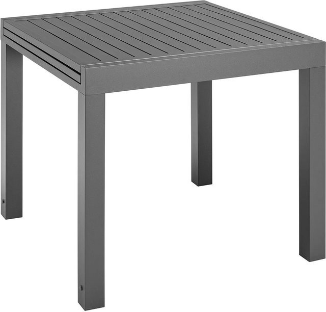 Juskys Gartentisch Laki ausziehbar, Alu, Anthrazit, B/T/H: 80 x 80 x 75 cm - Bild 2