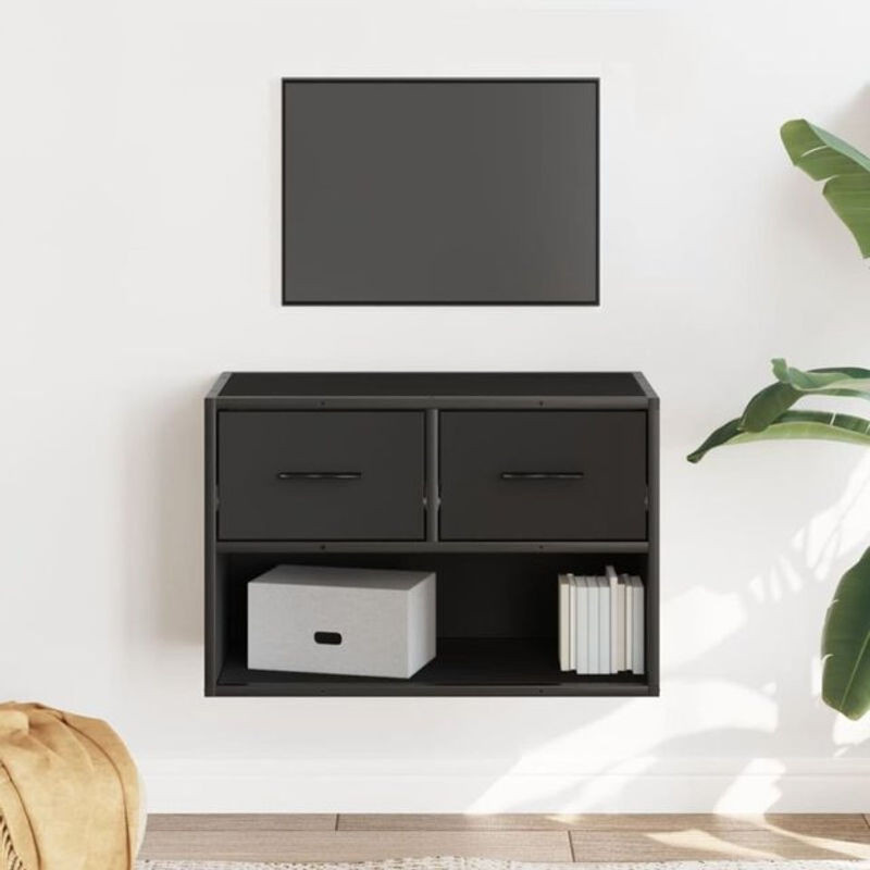 Vidaxl TV-Schrank in Schwarz im Industrial Design aus Holzwerkstoff und Metall, B/T/H: 60 x 31 x 39,5 cm - Bild 1