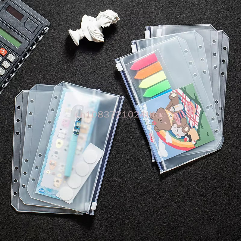8 Stück transparente PVC-Binder-Taschen mit Reißverschluss von KOQZM, Geldumschläge und Dokumentenbeutel für A5, A6 und A7 Formate - Bild 3