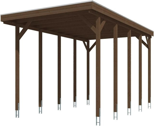 SKANHOLZ Caravan-Carport Friesland aus Fichte mit Stahldach in Nussbaum Braun, B: 708 cm, T: 402 cm - Bild 4