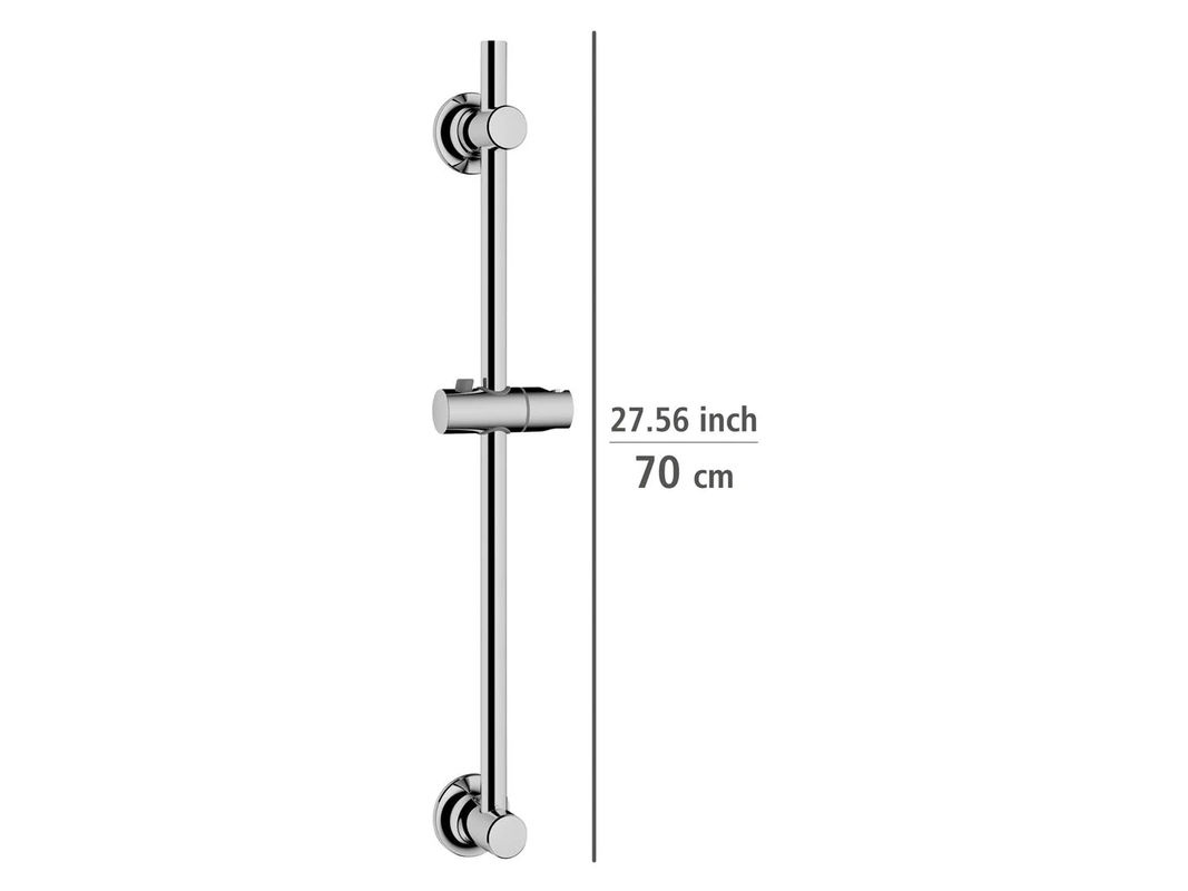 Wenko Duschstange aus Edelstahl in Chrom, höhenverstellbar, Silber, Wandmontage ohne Bohren - Bild 2