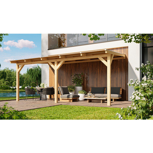 Weka Terrassenüberdachung aus nordischem Leimholz in Beige, Größe 5, B/T: 541 x 322 cm - Bild 2