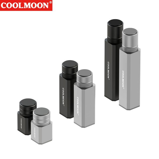 COOLMOON Grafikkartenhalter in Schwarz, teleskopisch und spiralförmig, vertikale Halterung mit magnetischer Basis für ATX, M-ATX und ITX Gehäuse - Bild 1