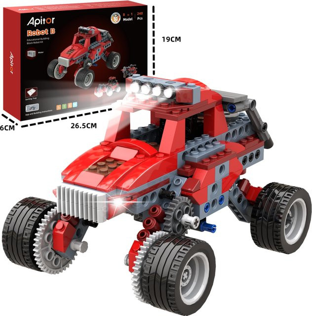 Apitor 8-in-1 STEM-Sets, Elektrisches Monster-Truck-Bauspielzeug, DIY-Lernbausatz, für Kinder im Alter von 6-8 Jahren - Bild 1