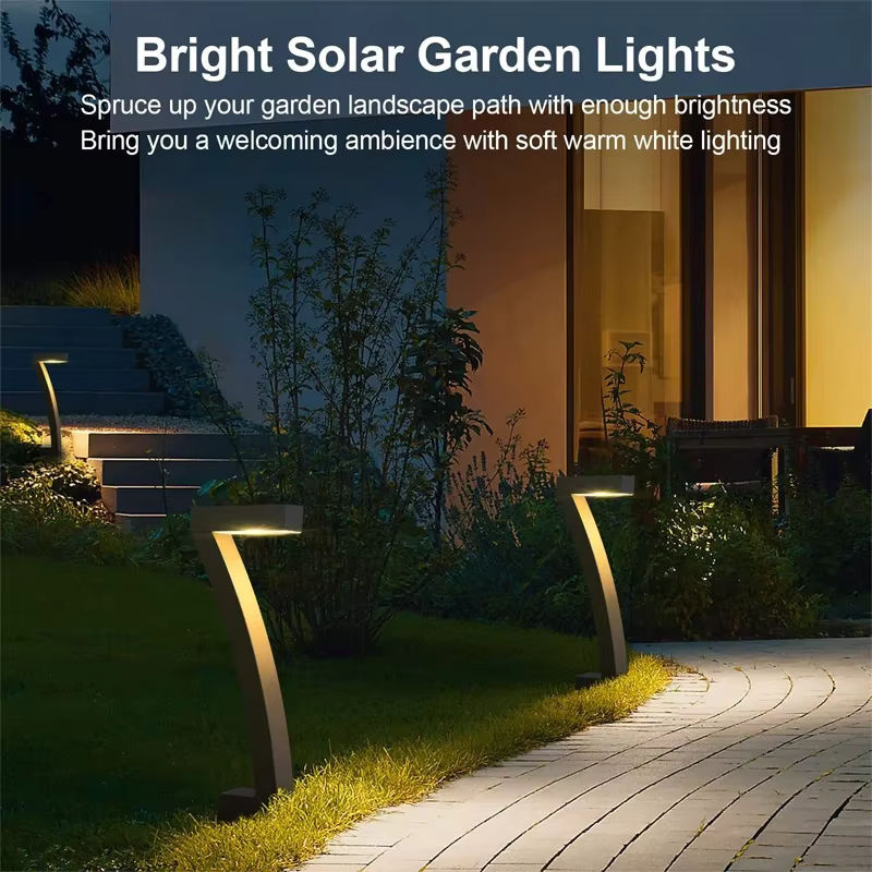 VENUSWING Solar-LED-Gartenbeleuchtung IP65 wasserdicht in Schwarz mit warmweißem Licht für Terrasse und Gehweg - Bild 2
