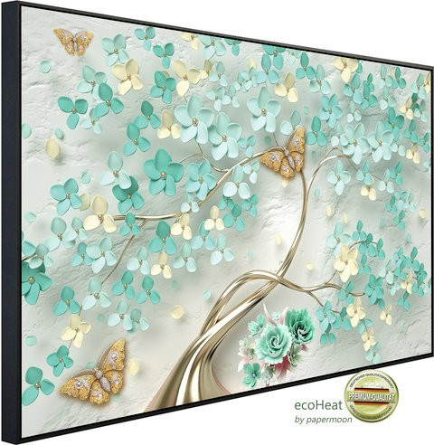 papermoon EcoHeat Infrarotheizung mit Blumenmuster in Bunt, Matt-Effekt, mit App-Steuerung und Überhitzungsschutz - Bild 1