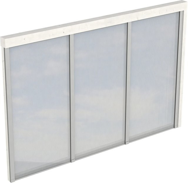 Skan Holz Seitenwand für Schuppen mit Polycarbonatplatten in Weiß, B/H: 305 x 200 cm - Bild 1
