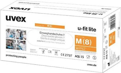 Uvex u-fit lite Einweghandschuhe in Weiß, Größe XL, 100 Stück - Bild 1