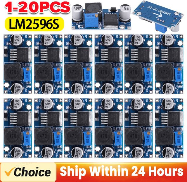 20er Set LM2596 DC-DC Step-Down Netzteil Modul, Einstellbarer Spannungsregler Buck Converter, 3A, 3,2-46V, Blau - Bild 1