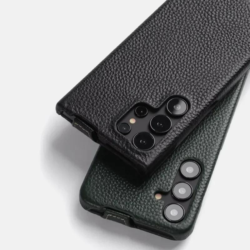 Melkco Rindsleder Handyhülle für Samsung Galaxy S26 Ultra S26 Plus 5G Premium Vertikale Flip Case mit kabellosem Laden in Violett - Bild 3