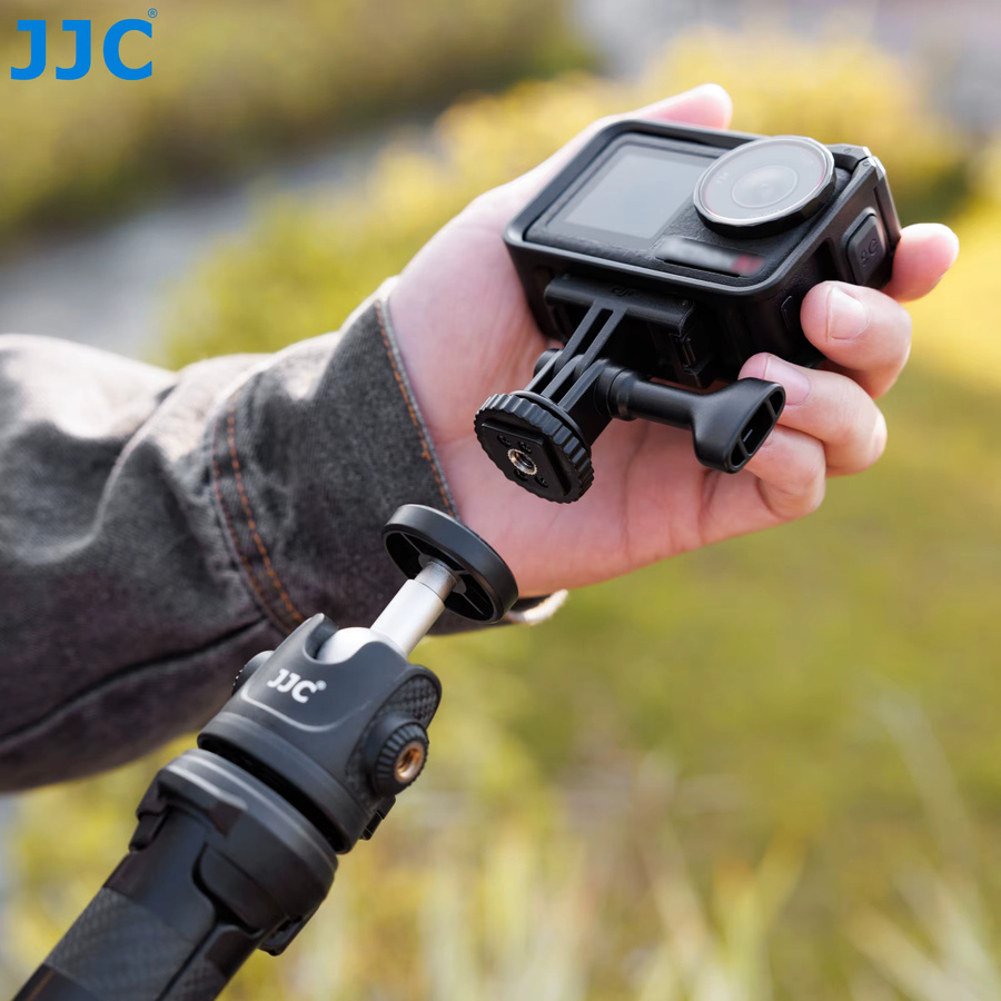 JJC Upgrade Stativadapter mit 20 Schraubenlöchern für DJI Osmo, GoPro Hero 13 12 11 10 9 8 und Insta360 X4 in Schwarz - Bild 6