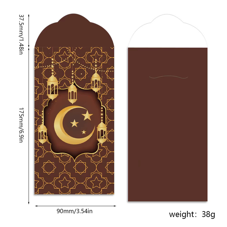 6 Stück Eid Mubarak Geldumschläge aus Papier für Ramadan Eidi Geschenkkartenhalter Eid al Fitr und Eid al Adha - Bild 3