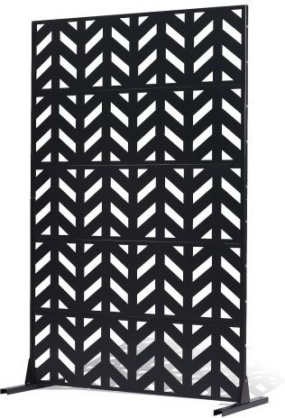 VEVOR Paravent aus Metall als dekorativer Sichtschutz für Außen und Innen, freistehender Raumteiler in Schwarz, B/T/H: 120 x 50,8 x 183 cm - Bild 1
