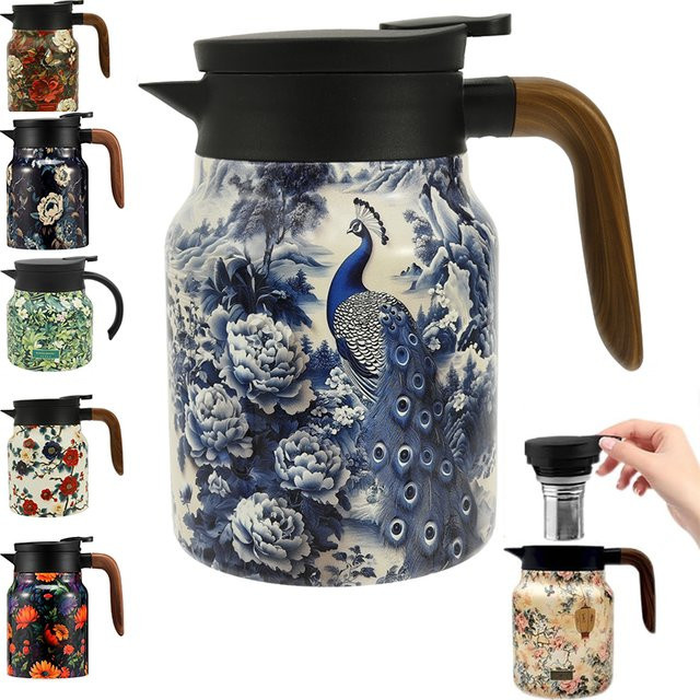 Willstar Thermo-Kaffeekaraffe und Teekanne mit Edelstahlfilter und doppelwandiger Isolierung - Bild 1