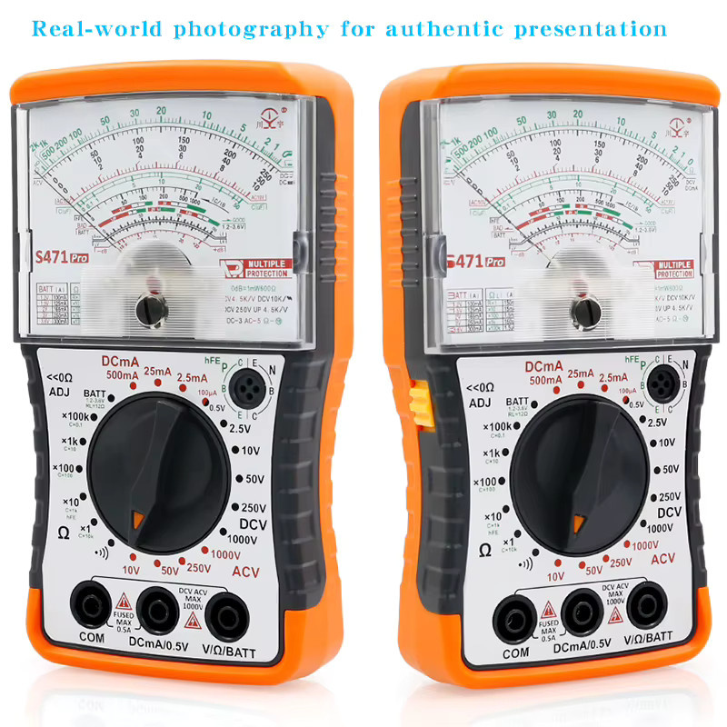 NJTY S471PRO Mini-Analog-Multimeter hochpräzises mechanisches Anti-Burn-Multimeter in Orange - Bild 4