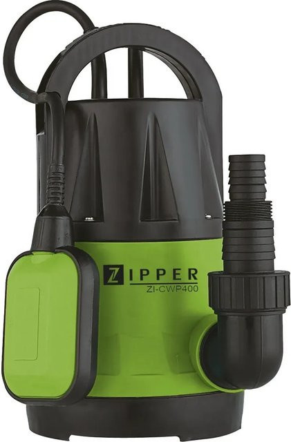 Zipper Flachsaugende Tauchpumpe ZI-CWP400 in Grün mit 7,3 m³/h und 7,5 m Förderhöhe - Bild 1