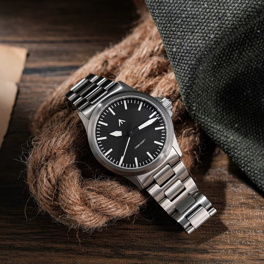 Militado Armbanduhr, Quarz, Edelstahl, 36 mm, Herren, Schwarz, Vintage - Bild 2