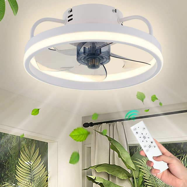 IRALAN Smart Deckenventilator mit Licht und Fernbedienung, Weiß, 55W, Durchmesser: 33 cm - Bild 1