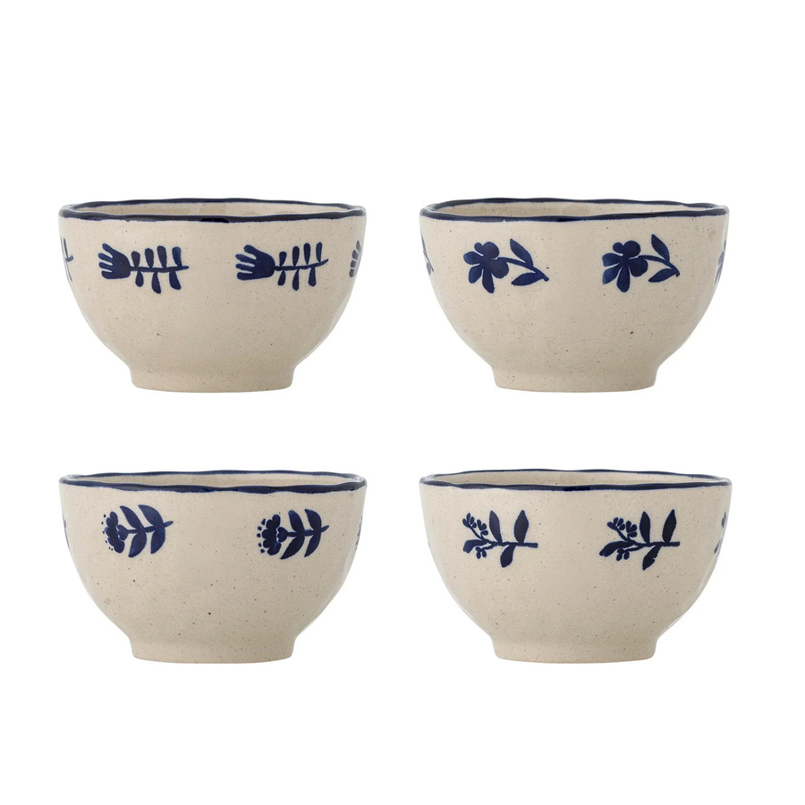 Bloomingville Eimy Dessertschälchen aus Steingut, blau, Set mit 4 Stück - Bild 1