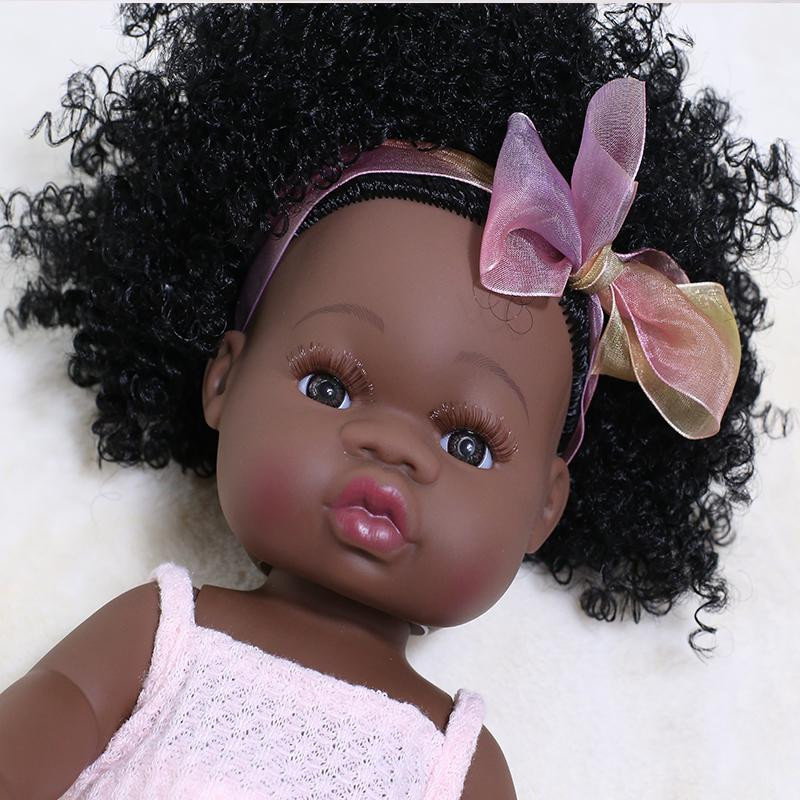 ODILO Reborn-Puppe Schwarze Babypuppe aus Silikon 33cm 12+J - Bild 3