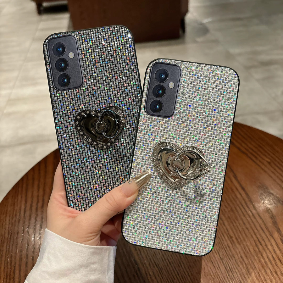 Stoßfeste Glitzer-Schutzhülle mit Herzdesign für Samsung Galaxy S25 S24 S23 S26 Plus FE Ultra A15 A16 A37 A57 A55 in Schwarz - Bild 3