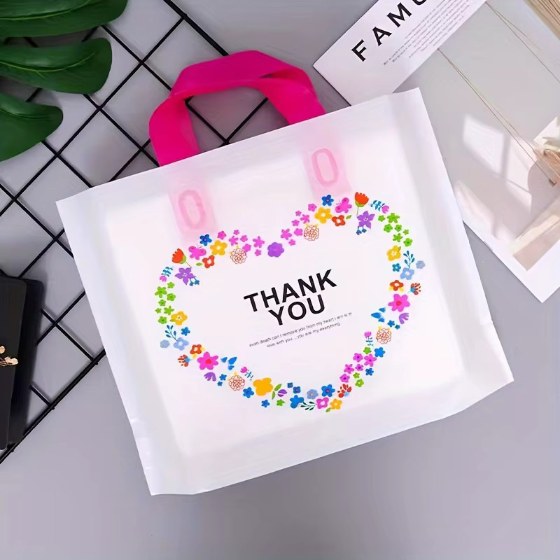 Wiederverwendbare Geschenktragetaschen aus Kunststoff in Weiß für Weihnachten und Halloween, 20 oder 50 Stück für Einzelhandel, Boutique und Kosmetik - Bild 2