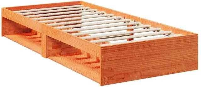 vidaXL Tagesbett aus Massivholz Kiefer in Braun, rustikal, ohne Matratze, B/T/H: 90 x 190 cm - Bild 1