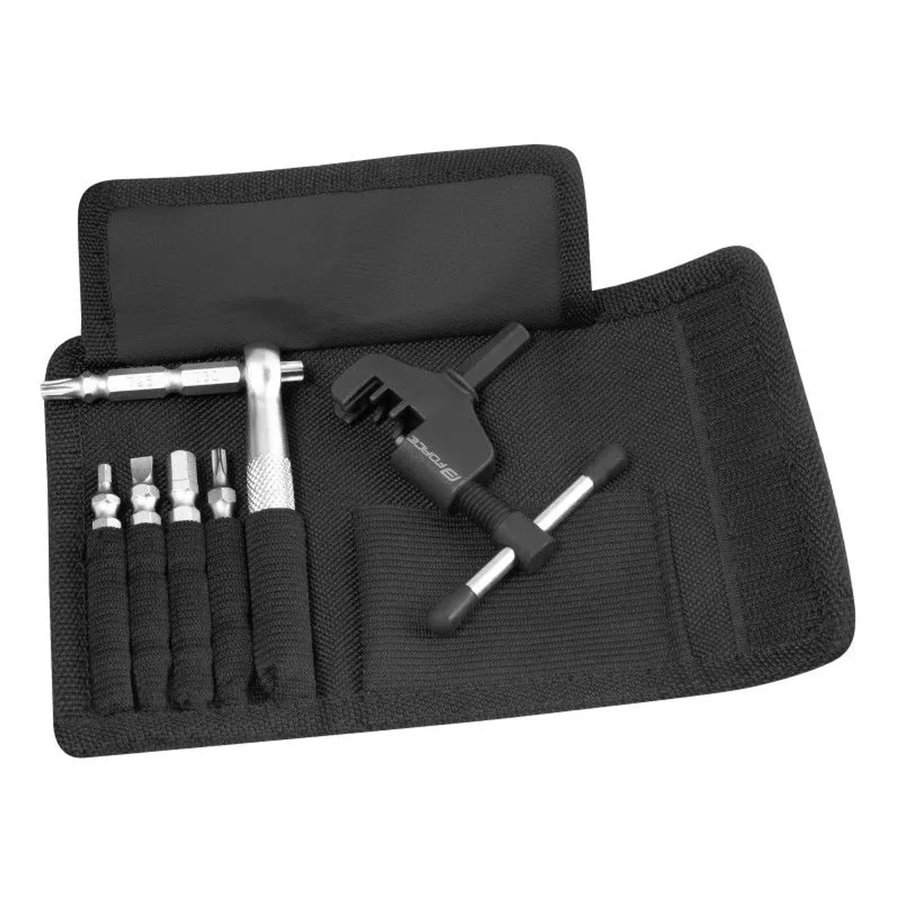 Force Multitool 12er Werkzeug-Set aus Stahl in Schwarz mit Kettensplitter und Tasche - Bild 2