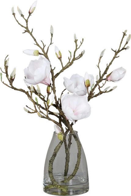 Künstliches Magnolien Arrangement Zijada von Aplanta mit Glasvase in Real Touch, Höhe: 50 cm - Bild 1